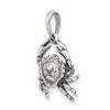 Black Bow Jewelry Sterling Silver Cancer the Crab Zodiac 3D Antiqued Pendant - 3 of 4