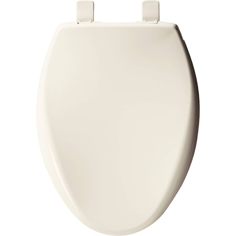 Affinity Soft Close Elongated Plastic Toilet Seat with Easy Cleaning and Never Loosens Biscuit - Mayfair by Bemis, 3 of 11