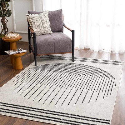 Hauteloom Angus Black&White Geometric Area Rug