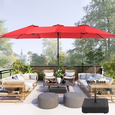 Sonkuki 15×9FT Patio Market Umbrella with Extra Large Base and Sand Bags