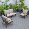 Leisuremod Walbrooke Modern 3 Piece Patio Set with Brown Aluminum Frame - 2 of 4