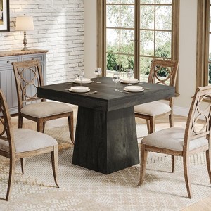 Okak Rustic Wood Square/Round Dining Table with Thick Top & Sturdy Base,Minimalist Kitchen Dinner Table for Dining Room,Breakfast Nook - 1 of 4