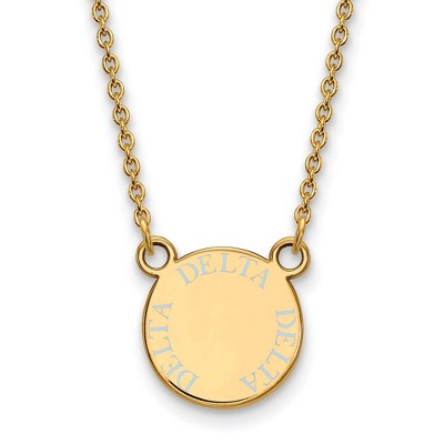 Black Bow Jewelry 14k Yellow Gold Plated Sterling Silver Delta Delta Delta Greek Life Necklace 18 Inch