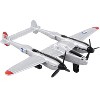 Lockheed P-38J Lightning Fighter Aircraft Silver Met "US Army Air Force" w/Runway Section Diecast Model Airplane by Runway24 - 2 of 3
