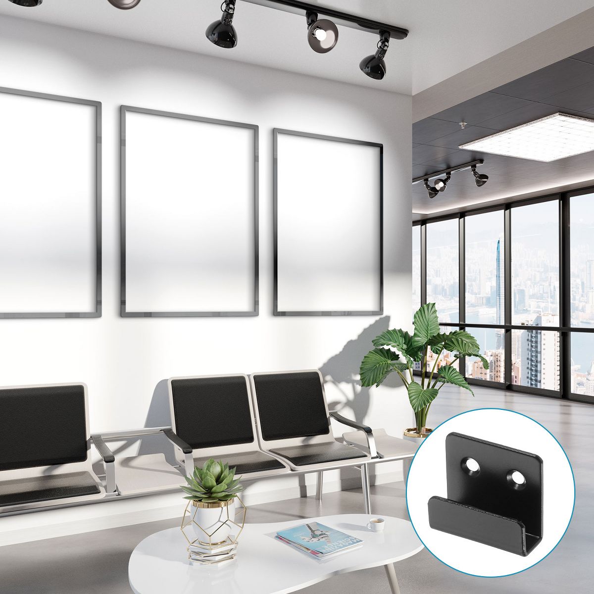 Unique Bargains Stainless Steel Mirrors Picture Display Wall Mounting Support Brackets 6 Pcs - thumbnail 6