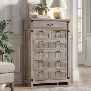 47" Tall Dresser Wood Chest of Drawers, 7 Drawer Dresser for Bedroom, Living Room - 1 of 4