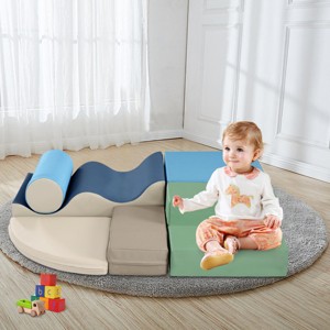 SEVOBAL Baby Activity Gyms 6 Piece Soft Climbing Set for Toddlers Crawling and Play, Multicolored, 25.83"*21.33"*17" - 1 of 4