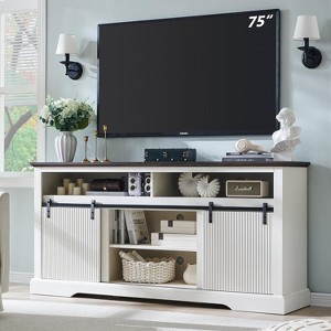 Mastgoal TV Stand for 75inch TVs with Sliding Door, Adjustable Shelf & Storage, 32inch Tall Modern Media Console for Living Room - 1 of 4