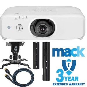 Panasonic PT-EW650U 5800-Lumen WXGA 3LCD Projector (With Lens) & Universal Ceiling Mount & 3 Year Extended Warranty Bundle - 1 of 4