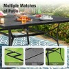 Captiva Designs 9pc Spacious Slat-top Square Metal Table with Umbrella Hole & Metal Stackable Chairs with Stripped Back - 4 of 4