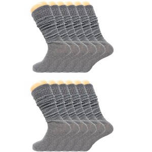 Women’s Slouch Scrunch Socks 12 Pairs Cotton Knee-High Shoe Size 5-10 - 1 of 4