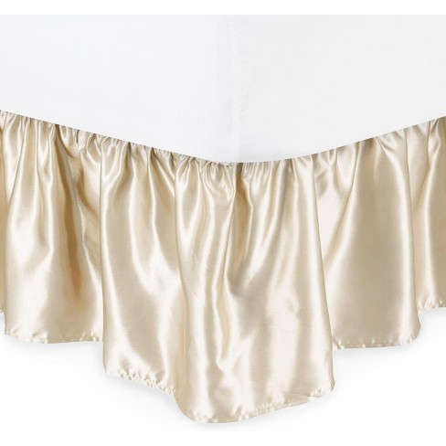 Satin bed 2025 skirt queen