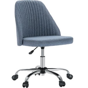 CAVINAS Armless Home Office Desk Chair with Wheels, Adjustable Swivel Task Chair, Ergonomic Office Chair, Computer Chair Vanity Chair - 1 of 4