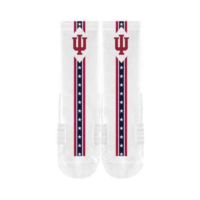 NCAA Indiana Hoosiers Adult Flags Crew Socks - M/L