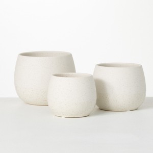 Sullivans speckled Round Ceramic Planter Set of 3, 6"H, 5"H & 4.5"H - 1 of 4
