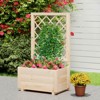Costway 1/2 PCS 40" Tall Wooden Raised Garden Bed with Lattice Trellis for Climbing Vine - 2 of 4