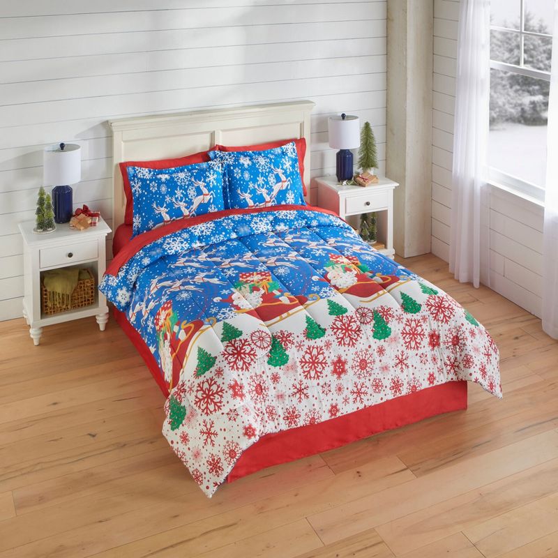 BrylaneHome Santa's Coming To Town Comforter Set, 1 of 2