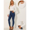 Allegra K Women's Casual Long Sleeve Cut Out Slim Fitted Basic Crop Tops - 2 of 4