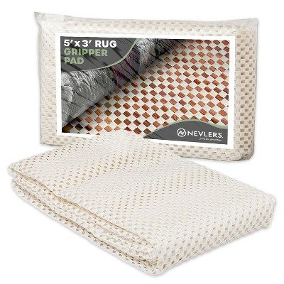 Nevlers White Non Slip Rug Pad for Hard Surface Flooring