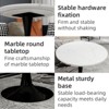 Racxily Round Side Table with Tapered Pedestal - Faux Marble Top & Nordic Minimalist Style, Ideal for Living Room,Black - 2 of 4