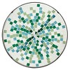 Teal Island Designs Modern Black Round Outdoor Accent Side Tables 14" Wide Set of 2 Aqua Green Mosaic Tabletop Front Porch Patio Home House - 2 of 4
