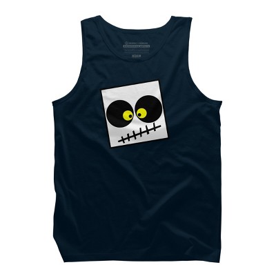 Men's Design By Humans Square Skull By LonaMisa Tank Top