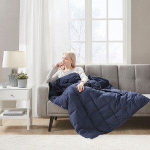 AENKYO Convertible Wearable Throw Blanket, Oversized Goose Down Throw with Buttons & Carrying Bag, for Sofa, Bed & Travel - 1 of 4