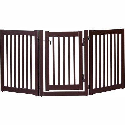 Dynamic Accents Highlander Series Solid Wood Pet Gates are Handcrafted by Amish Craftsman - 32 High - 3 Panel Walk Through - Mahogany