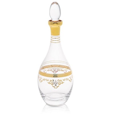 Classic Touch Wine Decanter with Rich Gold Design