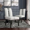 miBasics Set of 2 Northstar Contemporary Boucle Upholstered Dining Chairs White/Black: Padded Seat, Wood Frame - 2 of 4