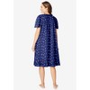 Dreams & Co. Plus Size Short Floral Print Cotton Gown - 3 of 4