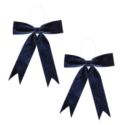 Navy Blue Holiday Bow (Set of 2)