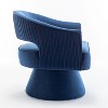 SEYNAR Modren Velvet Living Room Swivel Arm Barrel Chair with Tufted Back - 3 of 4