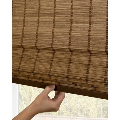 Cordless Bamboo Woven Light-Filtering Roman Shades 34"W x 64"H