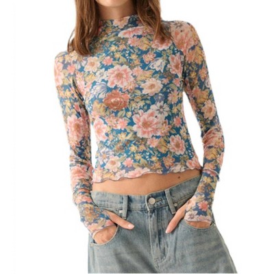Women's Floral Mesh Top - PROMESA