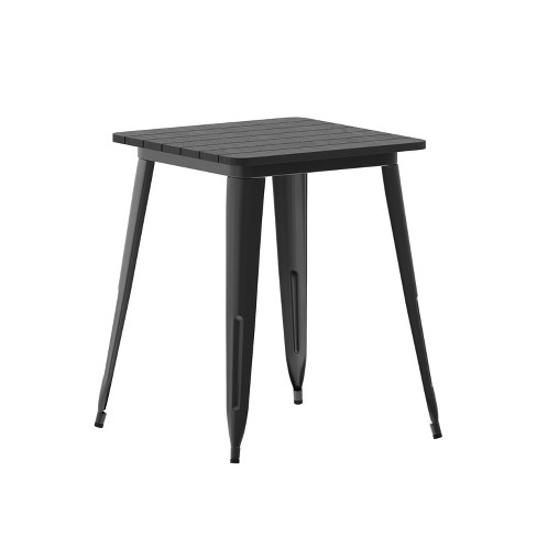 Merrick Lane Indoor/Outdoor Dining Table, 23.75" Square All Weather Poly Resin Top with Steel Base - image 1 of 4