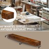Handcrafted Wood Paint Solid Pine Wood Cap-Shelf Mantel in Natural Wood - 2 of 4
