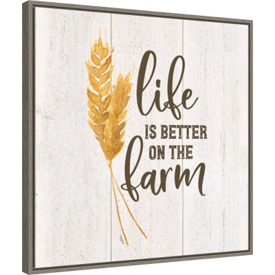 Life is Better on the Farm Framed Canvas Wall Art