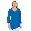 Collections Etc Asymmetrical Hem 3/4 Length Sleeve Knit Tunic - 3 of 4