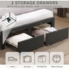 Queen Size Bed Frame with 2 Storage Drawers, Lined Fabric Upholstered Headboard with Charging Station, Storage Shelf, No Box Spring Needed, Beige - 4 of 4