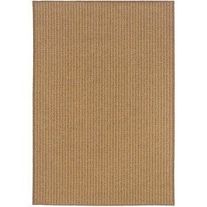 Captiv8e Designs Kokomo Textured Woven Striped Brown/Light Brown Indoor/Outdoor Rug - 1 of 4