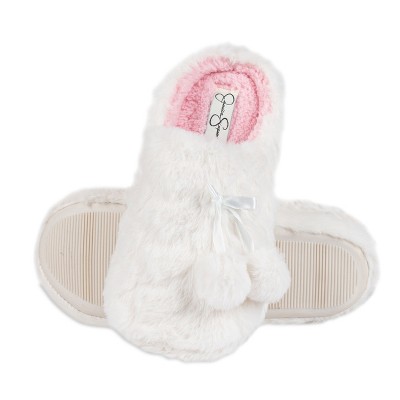 Jessica Simpson Women's Plush Cute Hearts And Pom Poms Slip-on Clog Slipper  - White/extra Large : Target