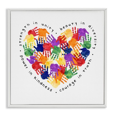 Stupell Industries Strength In Unity Handprint Heart, 17