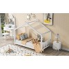 Gulches Twin Size House Platform Bed - Headboard, Footboard, Roof Design, Sleek White - 2 of 4
