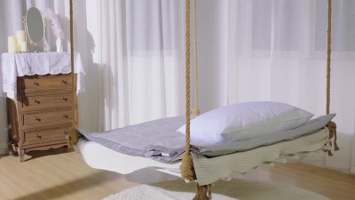 Luxurious Navy Cotton Down Blanket with Satin Trim, 108" x 90"