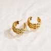 EVRY JEWELS WATERPROOF Gold or Silver Plated Watch Out Hoop Earrings - 3 of 4
