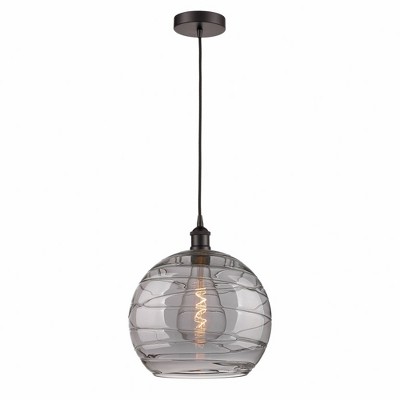 Athens Deco Swirl - 1 Light Pendant In Industrial Style-15.88 Inches Tall and 13 Inches Wide