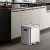 Gal Dual Compartment Step Trash Can, Stainless Steel w/ Soft-Close Lid & Removable Buckets, Hands-Free Kitchen/Office Bin - 3 of 4