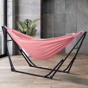 Ainfox 2 in 1 Portable Hammock Bed and Swinging Chair with Collapsible Steel Stand  With Carrying Bag - 1 of 4