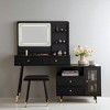 Modern Makeup Vanity Desk with Mirror and Lights,Retractable Dressing Table with Drawers,Cabinet and Power Outlet,Compact Makeup Table for Home - 2 of 4